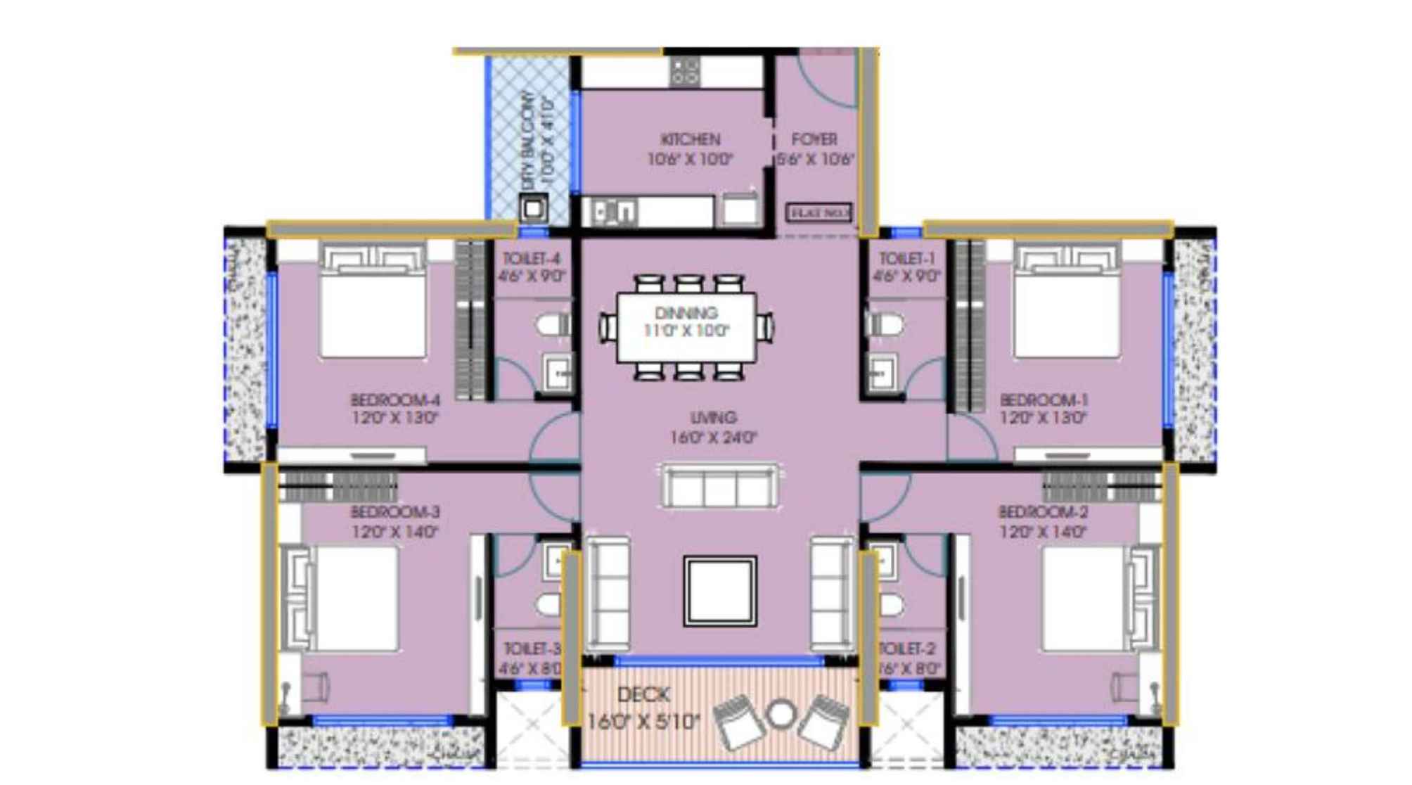 Downtown-Avenue-Floor-Plan-4-BHK-2200-sqft